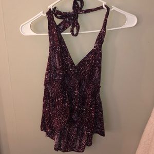 maroon halter top